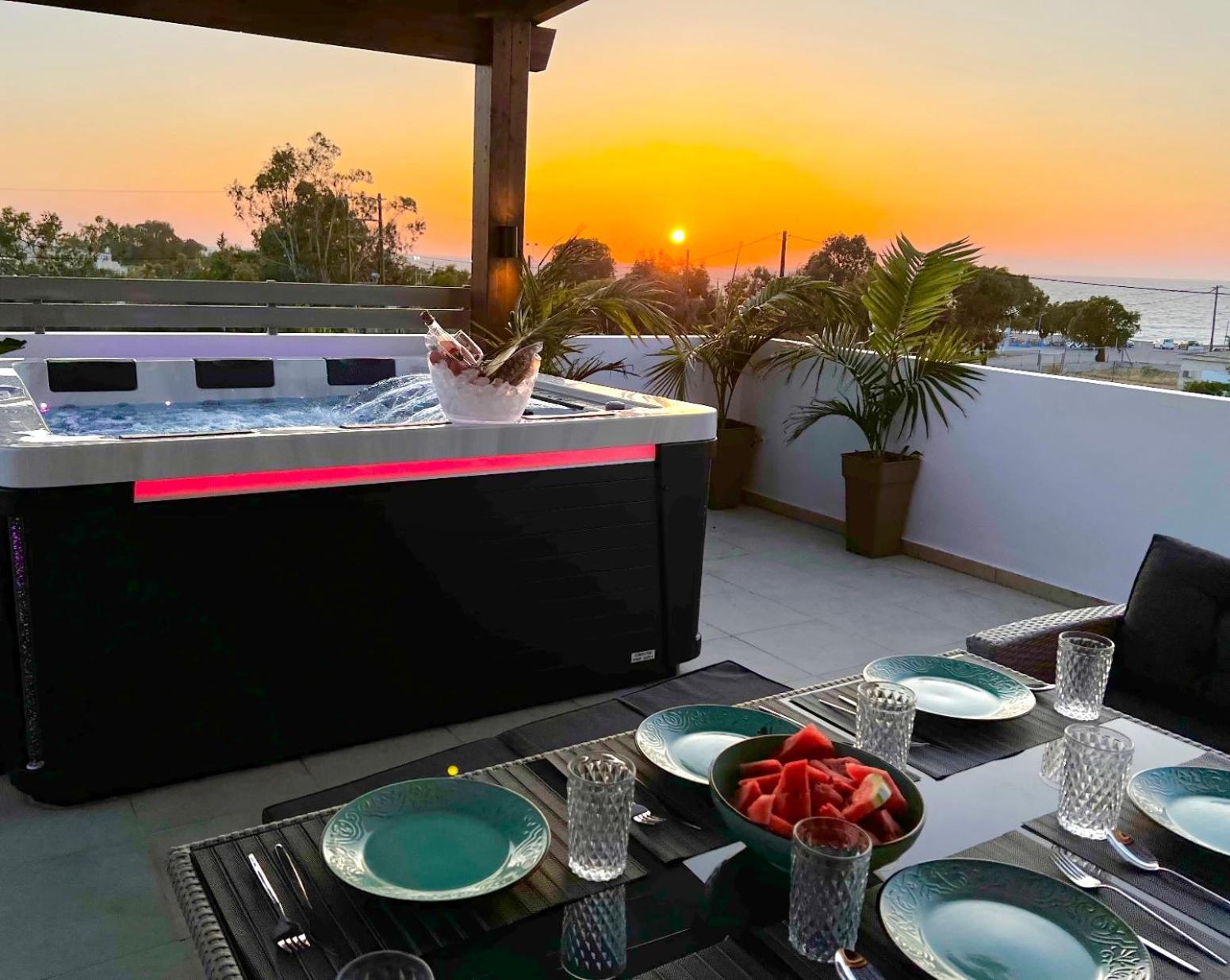 Odyssea Top View & Hot Jacuzzi Front Beach Kremastí Exterior foto